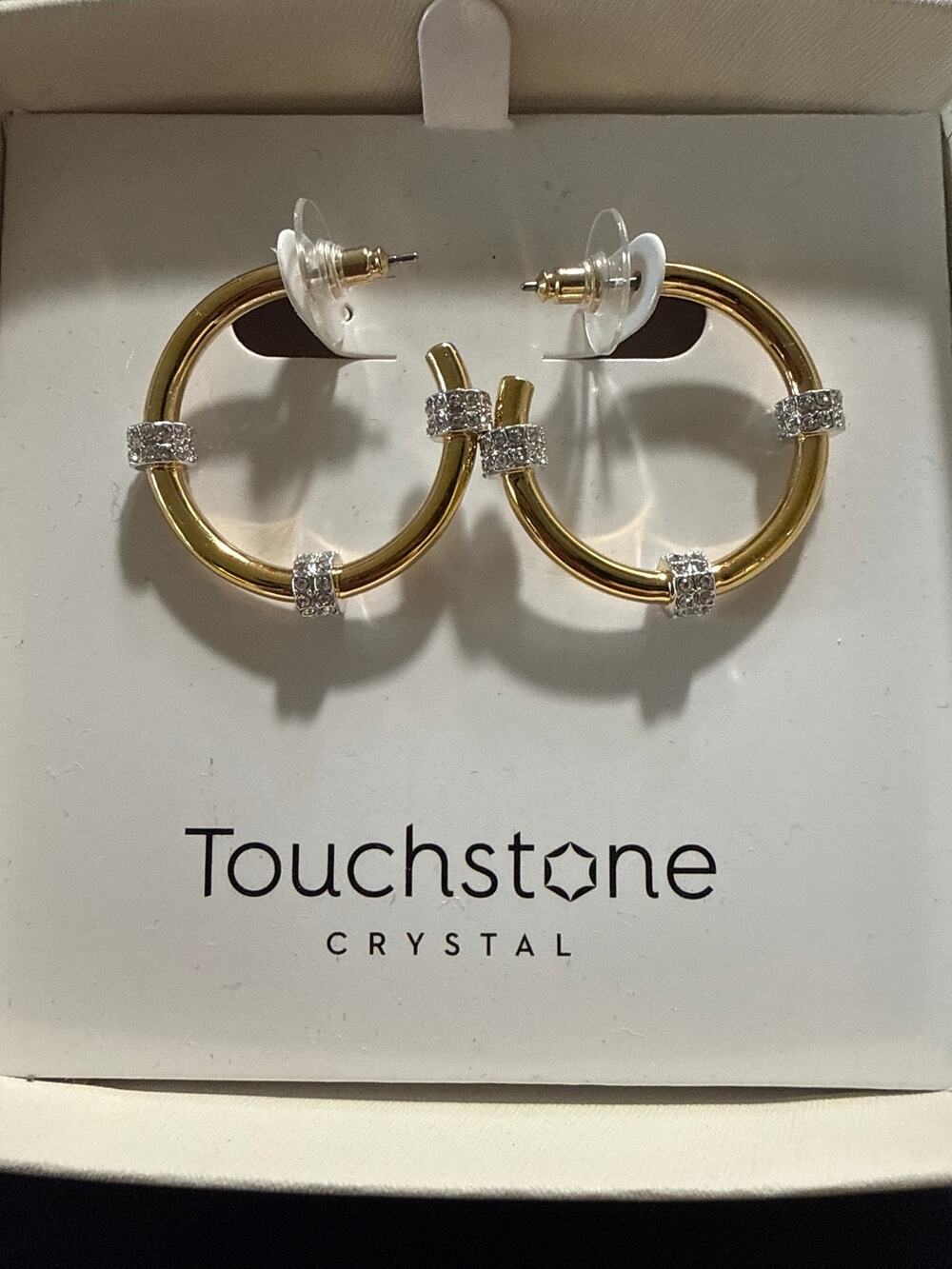 Touchstone Crystal Swarovski crystal hoop earrings
